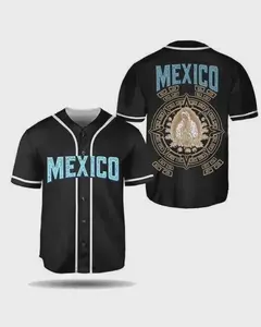Black Mexico Aztec Baseball Jersey – Our Lady of Guadalupe & Mexican Cultural Pa
