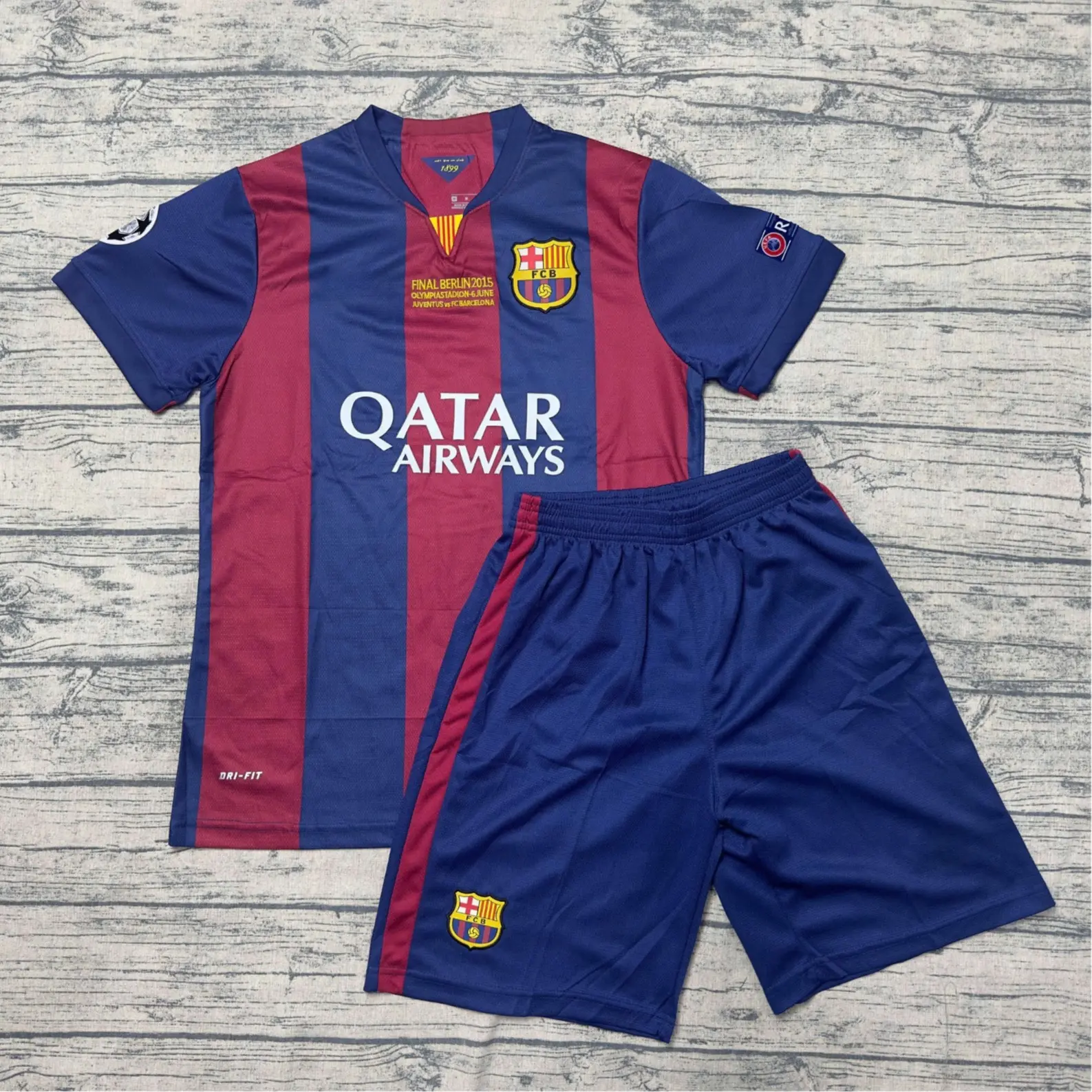FC Barcelona 2015 Official Match-Style Football Kit – Premium Polyester Fabric