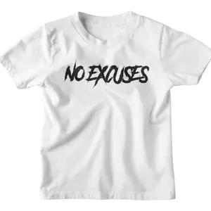 No Excuses Youth T-shirts White (BIG LOGO)