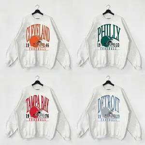 Vintage Football Sweatshirts Color Ash Grey, Unisex Football Crewnecks, Football Crewneck Sweatshirt - AG