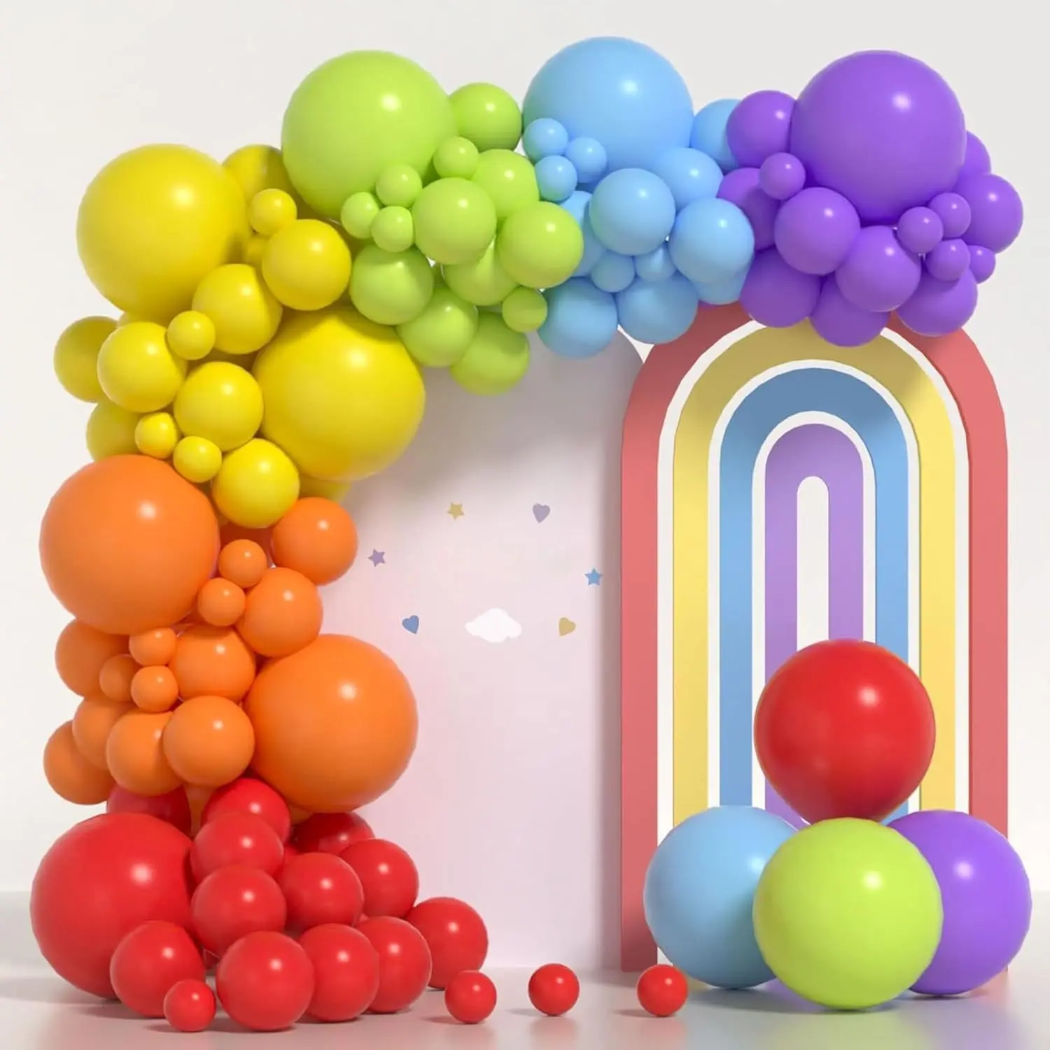 Colorful Party Balloons - 126pcs Matte Rainbow Balloons for Birthday Baby Shower, Wedding Party, and New Year Decorations decor business