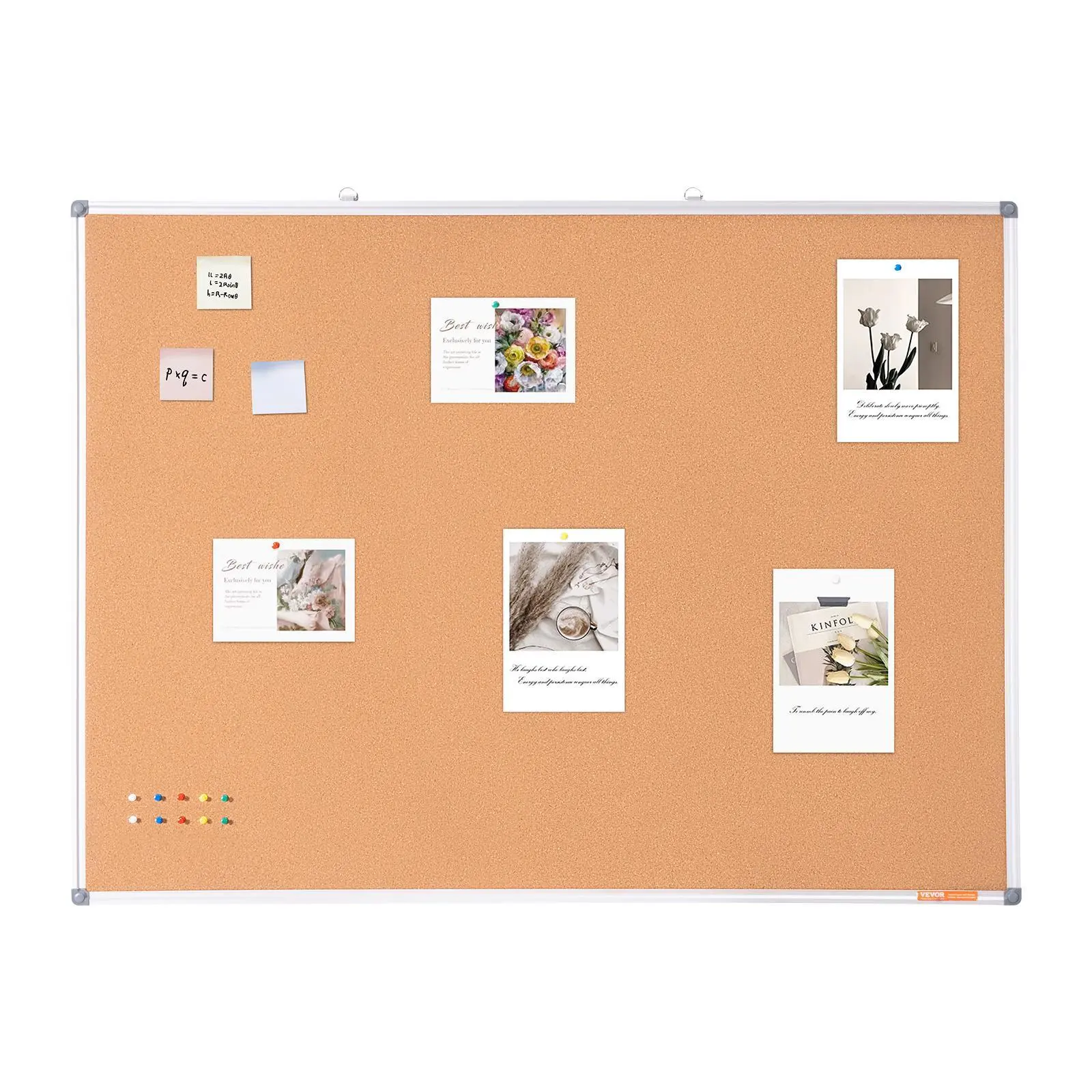 【Summerfinds】VEVOR 48"x36" Large Cork Board – Wall-Mounted Bulletin Board with Pin Board – Perfect for School, Home, Office