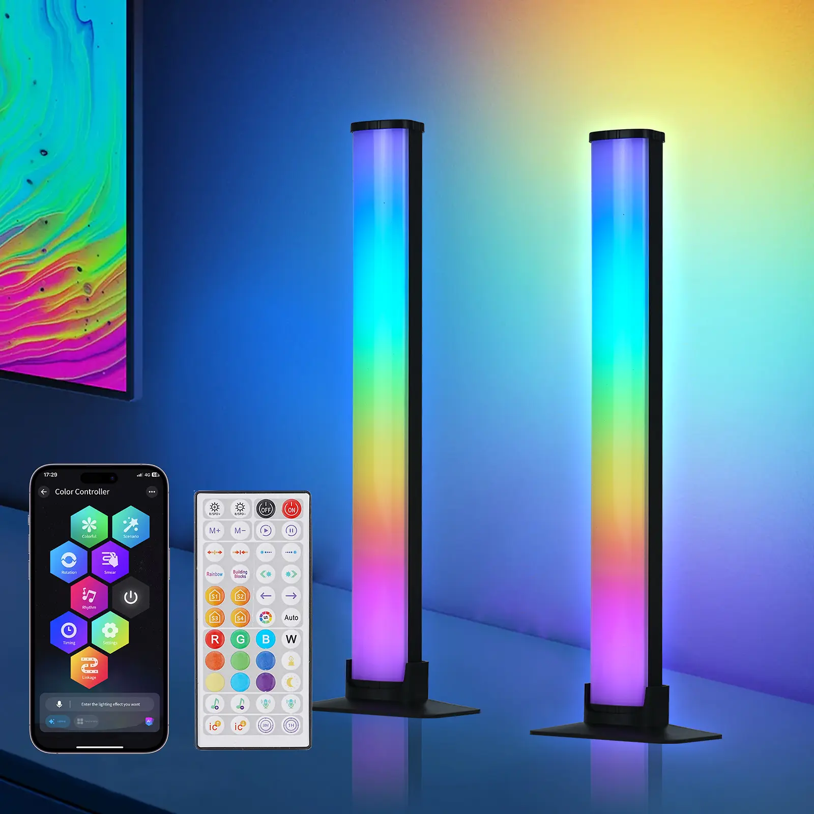 HEDCINLT Smart LED Light Bars with Double Light Beads, App Control TV Backlight for 45-70 in TVs, Gaming PC Use, Room Decor, Modern Home Decor, Ambient Glow for Any Room & Personalized Experience