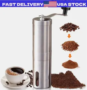Manual Coffee Bean Grinder Stainless Steel Hand Coffee Mill Ceramic Burr US Ship