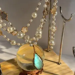 Dancing Lights • Raw Labradorite Pendant,Handmade Wire Wrapped Pendant, Raw Labradorite Necklace, Unique Gemstone Jewelry, Polished Natural Stone, Aurora Borealis Crystal, DIY Wire Wrap Jewelry