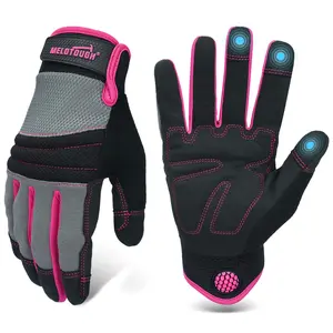 MELOTOUGH Women Work Gloves, Safety Utility Working Gloves for Mechanic, Garden, Yard, Warehouse, Flexible Breathable Touch Screen Work Gloves