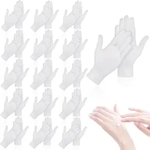 36 Pcs White Cotton Gloves for Dry Hands Sleeping,Women Soft Sleep Gloves for Eczema and Moisturizing Overnight, Stretchable SPA Glove Costume for Coin Jewelry Inspection, Art handling, Halloween