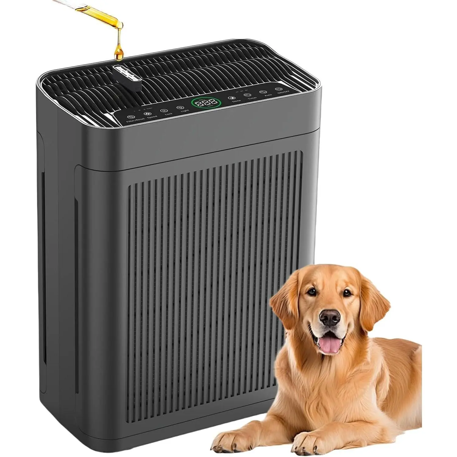 H13 True HEPA Air Purifier for Large Rooms Up to 3000 Sq Ft, Washable HEPA Filter, Dual-Sided Design, PM2.5 Sensor, 22dB Quiet Operation, Lock Design, Filter Replacement Reminder for Bedroom, Pet Dander, Dust, Pollen, Boosts Flow, Fil Replacement Reminder