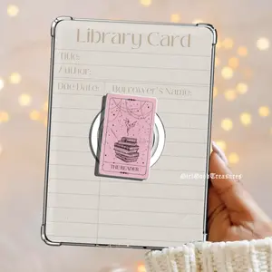 The Reader Pink Tarot Card Book And Dragon Retro Vintage Magnetic Kindle Grip Book Lover Cute Bookish Kindle Accessories Phone Holder PopSocket Phone Grip Magnetic Pop Socket Phone Grip