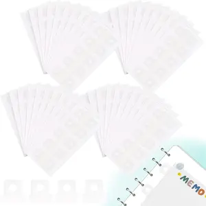 400 PCS Clear Binder Sheet Converter Stickers, Convert Non-Punched Paper to Loose-Leaf Binder Refill Pages for DIY Planner, Scrapbook Album, Hole Reinforcement Stickers and Inserts
