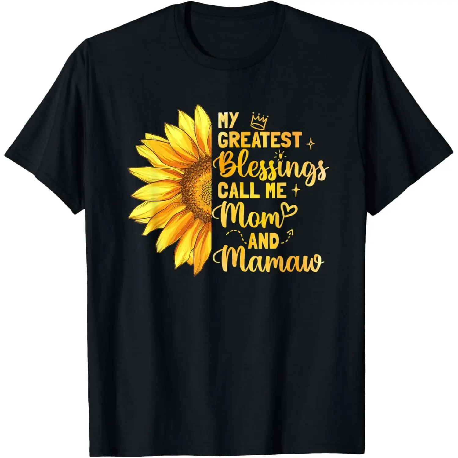 Men's Short-Sleeve Casual Round Neck Streetwear Top, Cherished Blessings "Call Me Mom Mamaw" Mother's Day Tee