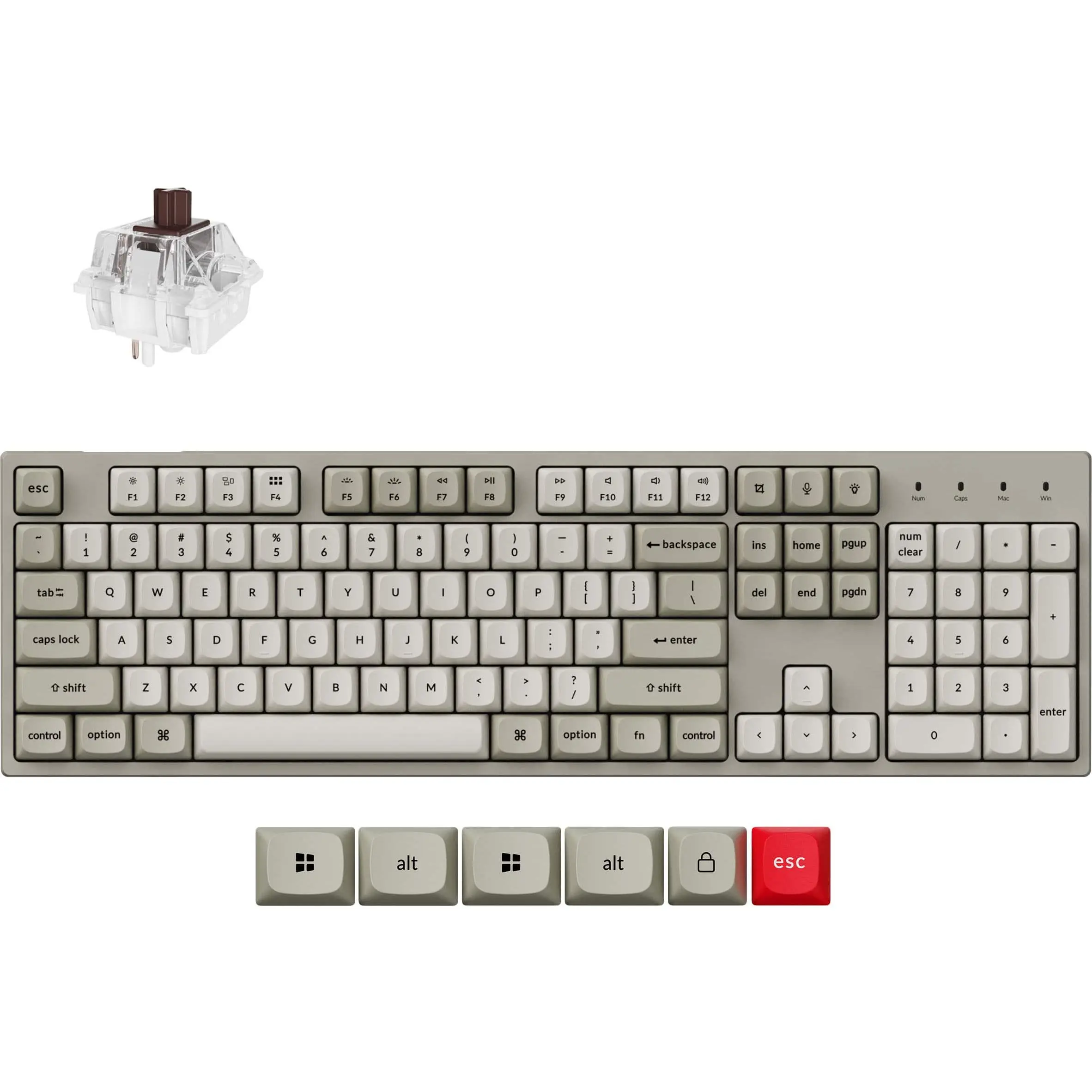 C2PX 100% Custom Wired RGB Mechanical Gaming Keyboard with Programmable QMK Hot-Swappable Brown Switch