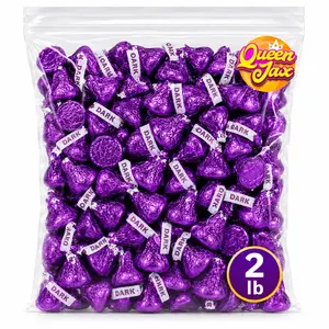 Dark Chocolate Kisses 2LB Bulk -Individually Wrapped Kisses-Purple Kisses