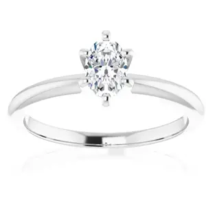 1/3Ct Oval Lab Grown Diamond Solitaire Engagement Ring 14k White Gold