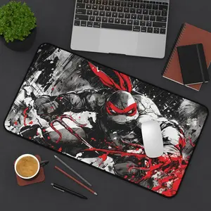 Raphael Playmat, Noir Ninja Turtle MTG Playmat with Zones Option, Desk Mat Gaming Mouse Pad