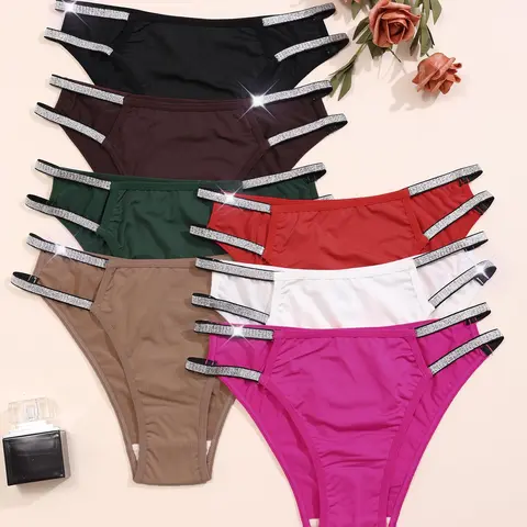 Women's Cut Out Brief, Soft Comfy Breathable Knicker for Daily Wear, Sparkle for All Seasons, High Cut Underwear, Fashion Breathable Underwear, Breathable Comfy Panties