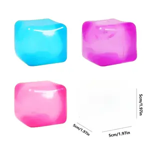 Ice Cube Stress Ball, 1/4 Pack Stress Relief Toys, Slow Bounce Squeeze, Pressure Release, Office Desk Toy, Perfect Gift for Holidays and Parties