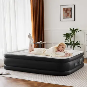 Portable Instant Inflation Air Mattress with Built-in Pump - Heavy-Duty 660lb Capacity, 3 Height Options (16/18/22"), Compact & Lightweight, Non-Slip Base, Twin/Queen Sizes - Perfect for Camping, Travel, Guest Beds & All-Season Use!