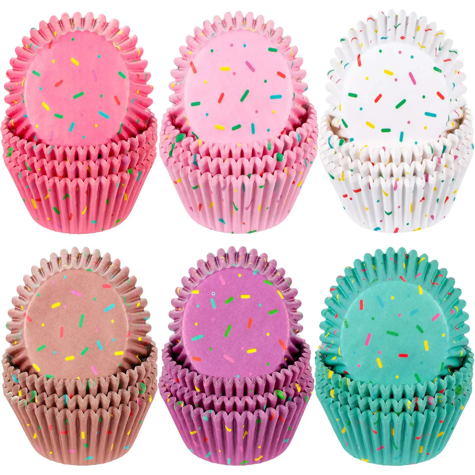 600 Pieces Cupcake Liners Colorful Paper Baking Cups Wrappers Wraps Muffin Case Trays For Christmas Candyland Donut Party Decorations(delicate Color)