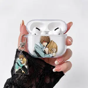 Death Note AirPods Case with Keychain, Anime Clear Protective Cover, Perfect Gift for Death Note Fans