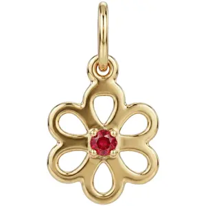 Birthstone Flower Charm With Ruby