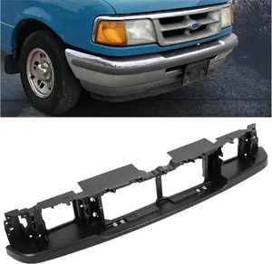 Front Header Panel Compatible with 1993-1997 Ford Ranger FO1220193 F67Z8190AA Grille Mount Headlight Mounting Panel PP Plastic Black