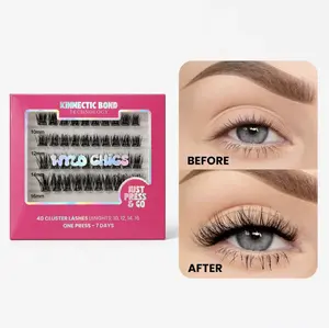 Just Perfect - 40 PCS Self Adhesive Eyelashes Clusters Kit - DIY Eyelashes Pre Glued - One step press and go