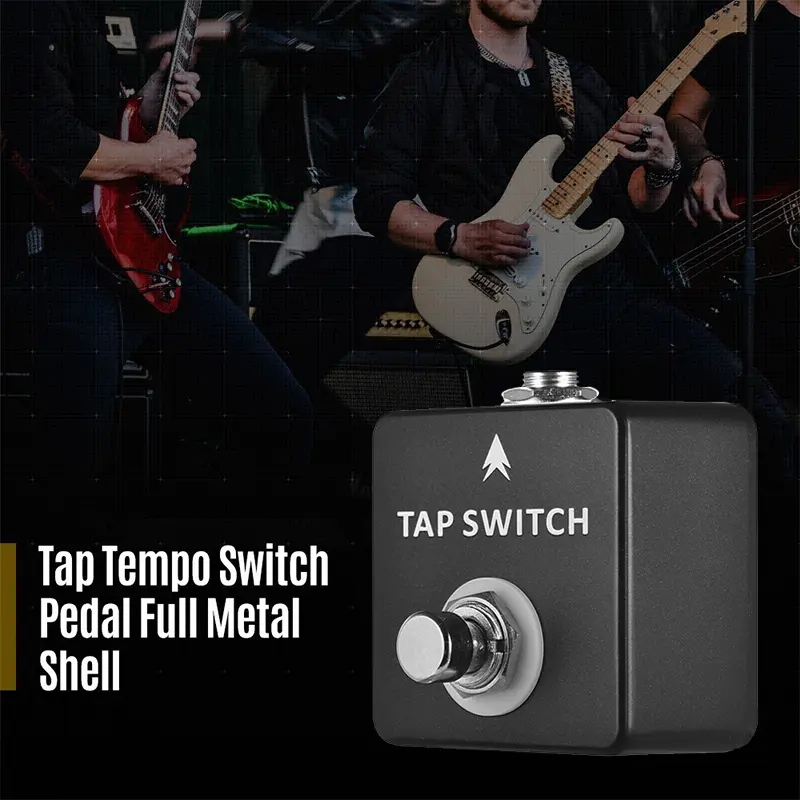 MOSKY Tap Switch Electric Guitar Momentary Footswitch - 1/4" Jack, Compact Size, Delay Function, Durable 1-Tap Switch Pedal