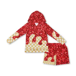 Boy Winter Clothes Red Sprinkles Team Winter Shorts Set Sports Clothing Set BLS0012