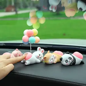 Cute Bouncy Cartoon Animal Car Ornament - Stress-Relieving Shaking Figure, Adorable Desktop & Car Center Console Gift for Accessory Enthusiasts