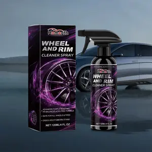 Car Wheel Cleaner Color Changing Iron Remover Spray Removes Brake Dust Rust Stains No Scrubbing pH Neutral Safe for All Wheels