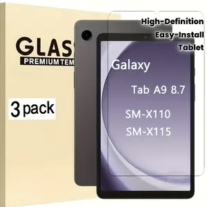 3-Pack Samsung Galaxy Tab A9 8.7 (SM-X110, SM-X115) Glass Screen Protector - High Clarity, Scratch-Resistant, Easy to Install Protector, Compatible with 2023 8.7inch Tablet, Tablet Accessories |   Smooth surface