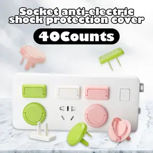 40 Counts Outlet Covers, High-Quality Electrical Safety Caps with Discreet Removal Handle (Assorted Colors)