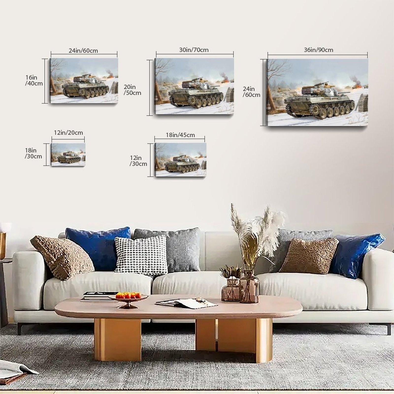 Military Tank Poster 1944 GMC M18 Hellcat World War Ll Poster Decorative Painting Canvas Wall Art Picture Print Modern Family Bedroom Decor