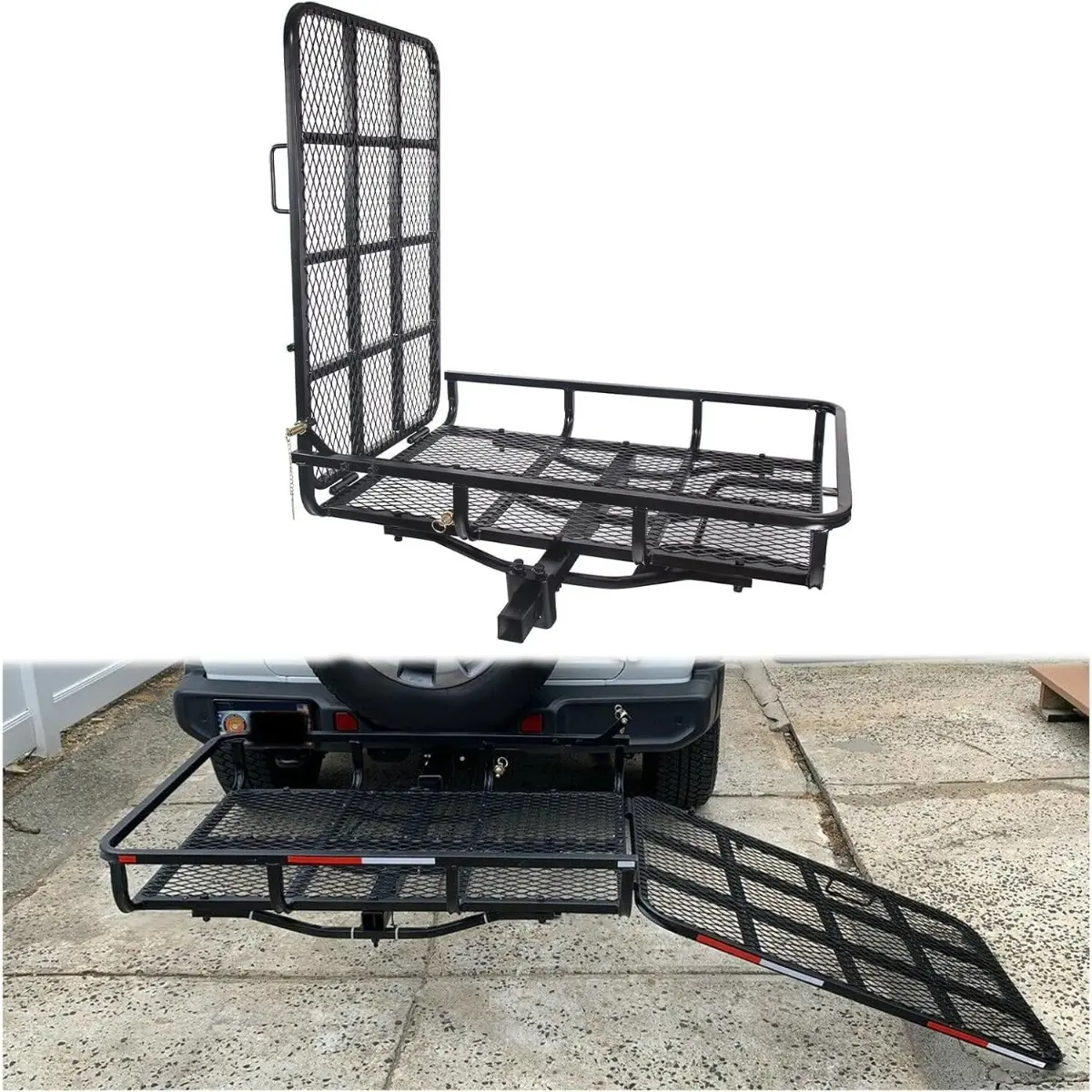 Mobility Carrier Wheelchair Electric Scooter Rack Hitch Disability Medical Ramp 500Lbs Capacity-TK Mobility Carrier Wheelchair Electric Scooter Rack Hitch Disability Medical Ramp 500Lbs Capacity-TK