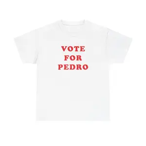 Vote for Pedro Unisex Heavy Cotton Tee - Napoleon Dynamite Shirt - Funny - Comedy - Movie - Gift for Men and Women