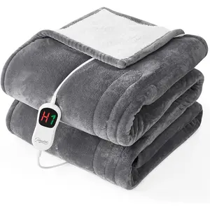 Manta Eléctrica Térmica Individual - 62"x84" Mantas Térmicas para Cama con 10 Niveles de Calentamiento, 8 Horas de Apagado Automático, Calentamiento Rápido, Protección contra