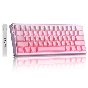 AJAZZ ALUX60 Pink Gaming Keyboard Wired, Hall Effect Magnetic Switch Aluminum Mechanical computer Keyboard, 8K Polling Rate, 0.125ms Ultra-Low Latency, 128K Scan Rate, Side Printed PBT Keycaps, RGB Backlit, Mechanical Feel