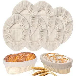 6 Packs Oval Banneton Cloth Liner for Bread Sourdough Proofing,10 inches, Rattan Bread Proofing Cover for Banneton Basket Homemade Baking Dough(Basket Not Included)