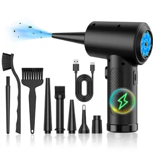 Upgraded  Compressed Air Duster, 3-Gear 51,000 RPM Electric Air Duster, Portable 4000mAh Rechargeable Cordless Air Blower with LED Light