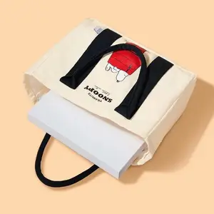 MINISO Peanuts Snoopy Summer Travel Canvas Tote Bag | Cream Cottagecore Handbag | Multi-use Bag for Travel, School & Daily Outdoor Use, Perfect Gift #SnoopyTote #CottagecoreStyle #SummerBag
