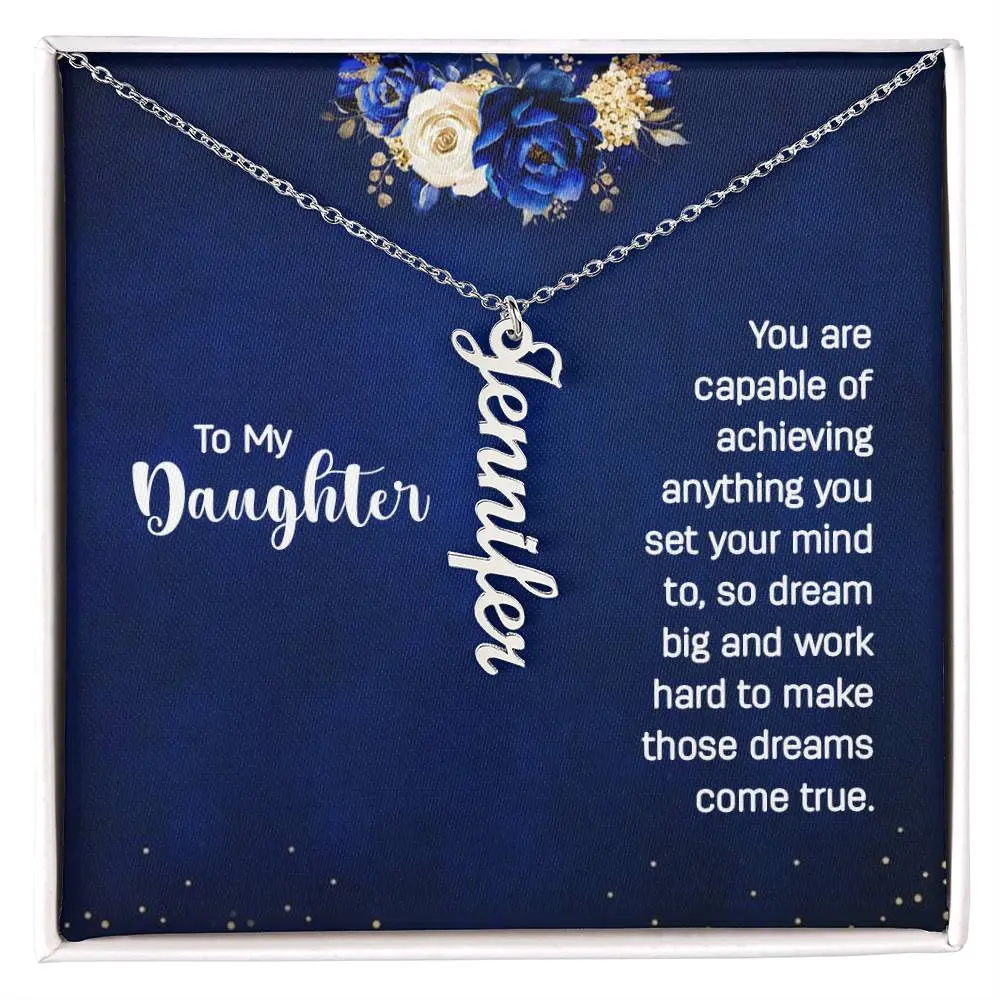 To My Daughter | Vertical Name Necklace