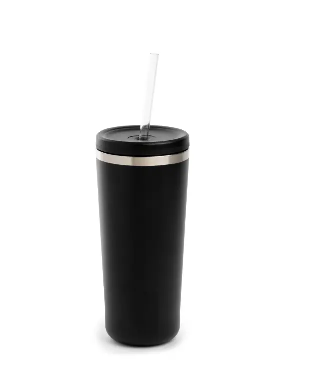 Steel Ranger Tumbler 24 fl oz Black - Stylish Drinkware with Handle and Straw - Bottle