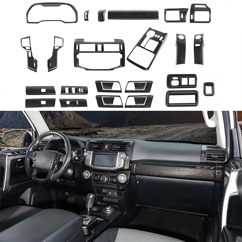 27-Pieces Center Console Cover Trim Kit - Automotive Decoration, Aesthetic Car Accessory, Car Interior Decorative Molding & Central Control Sticker for 2010-2019 4Runner