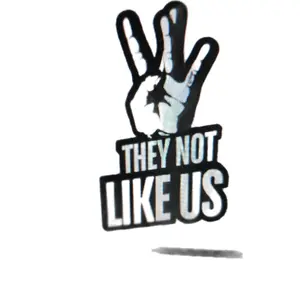 They Not Like Us TMC! Graphic T-Shirt with Hand Sign and Text Design aviator nation