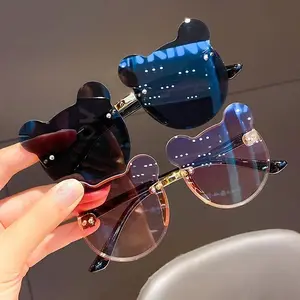 Kids' Frameless Cartoon Bear Sunglasses — Cute & Stylish, UV-Protective Eyewear Designed Exclusively for Children