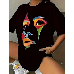 Unisex Combed Cotton Fitted Tropical Tee, Ruccas Boxy Cut T-Shirt with Digital Sublimation Decking Stamps, Affordable Soft Fabric Casual Y2K Trend Clothing for Women, COD Eligible, Tshirt
