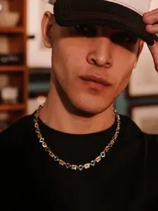 ICED CHICS 1PC 7mm square hip-hop necklace, casual street style, modern versatile accessories, gift, must-have for dates, suitable for both men and women