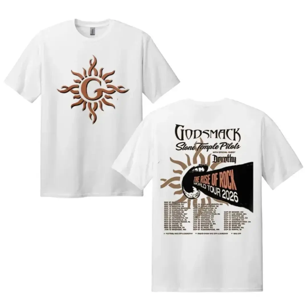 Comfort Colors Godsmack Rise of Rock Tour 2026 T-Shirt – Front Back Concert Graphic Shirt, Rock Music Fan Gift, Shirt For Men