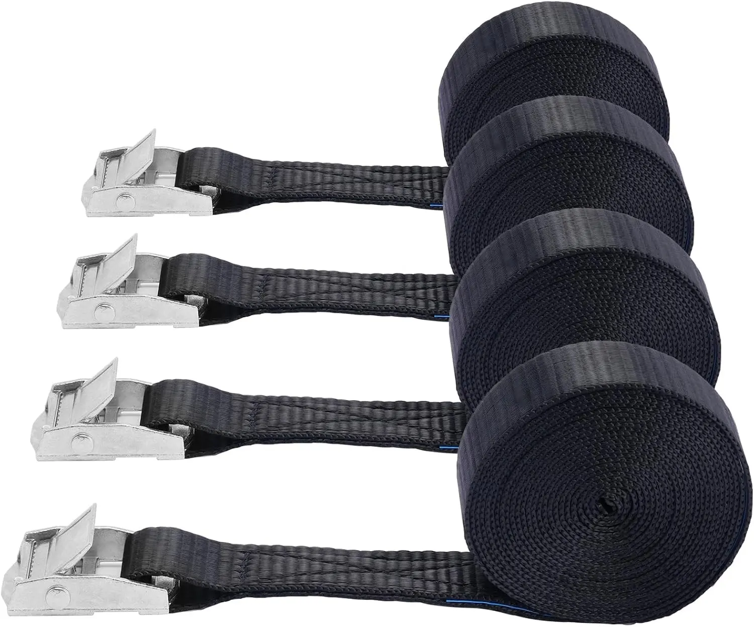 Lashing Straps,1" x 10Ft Adjustable Cam Buckle Tie Down Cinch Strap for Packing Black 4 Pack,Packing Straps Heavy-Duty for Cargo/Luggage/Kayak/Truck/SUV/Car Roof Rack